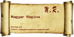Magyar Regina névjegykártya
